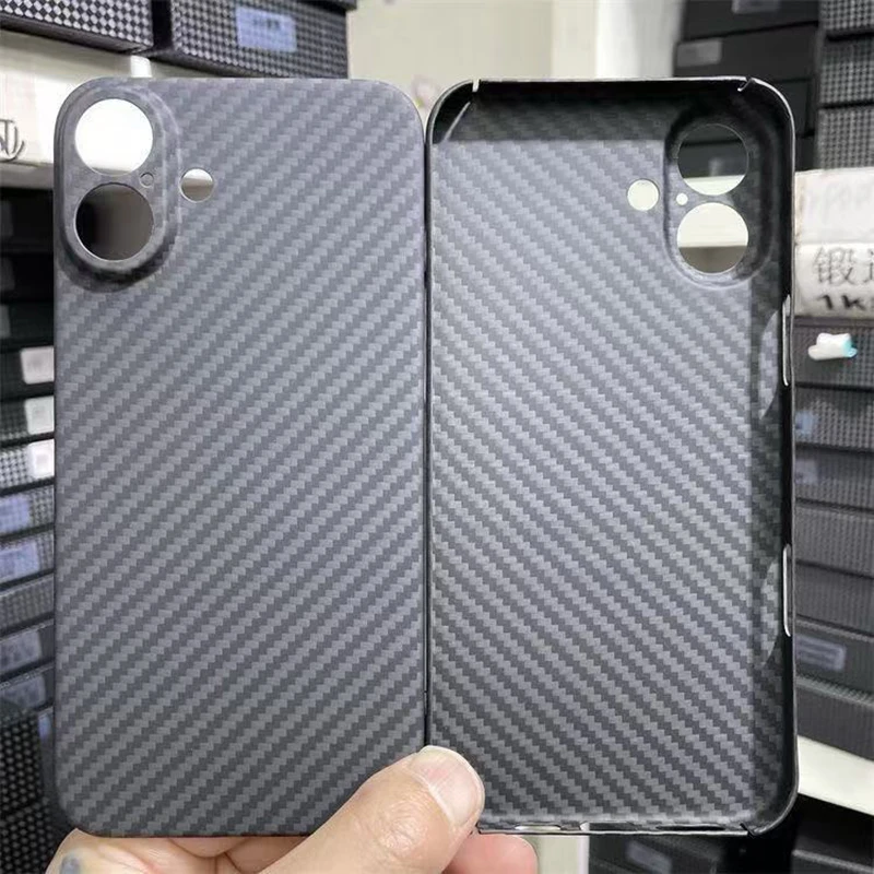 Real Carbon Case for iPhone 16 16 Plus Ultra-thin Aramid Fiber Back Cover for iPhone 16/ 16Plus Case Carbon Luxury