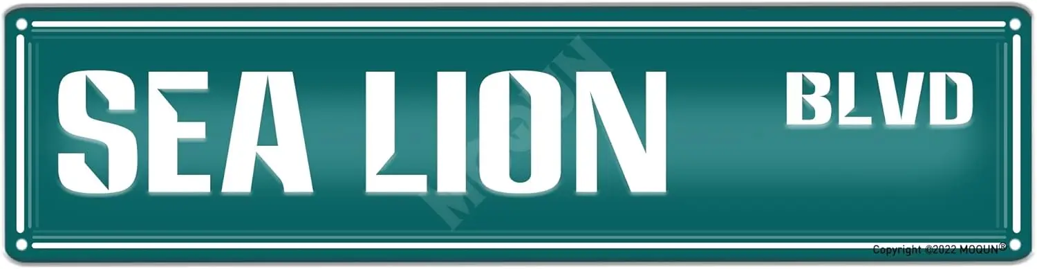 Sea Lion Blvd Sign, Sea Lion Sign, Sea Lion Decor, Funny Wall Decor For Home Farmhouse Man Cave Bathroom Bar, Quality Metal Sign