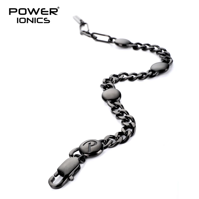 Power Ionics New Trendy Design 316 Steel Fashion Magnetic  Bracelet Cuban Chain Free Engraving