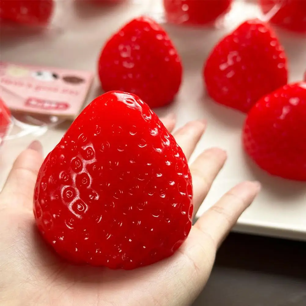 Lovely Strawberry Squeeze Toy Silicone Squeeze Toy TPR Fidget Sensory Toy Stress Relief Vent Joking Stress Relief Funny Toy