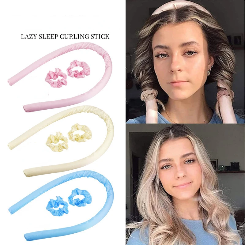 

Heatless Headband No Heat Curling Rod Lazy Hair Curlers Silk Curls Ribbon Hair Rollers Sleeping Soft Headband Hair Styling Tools