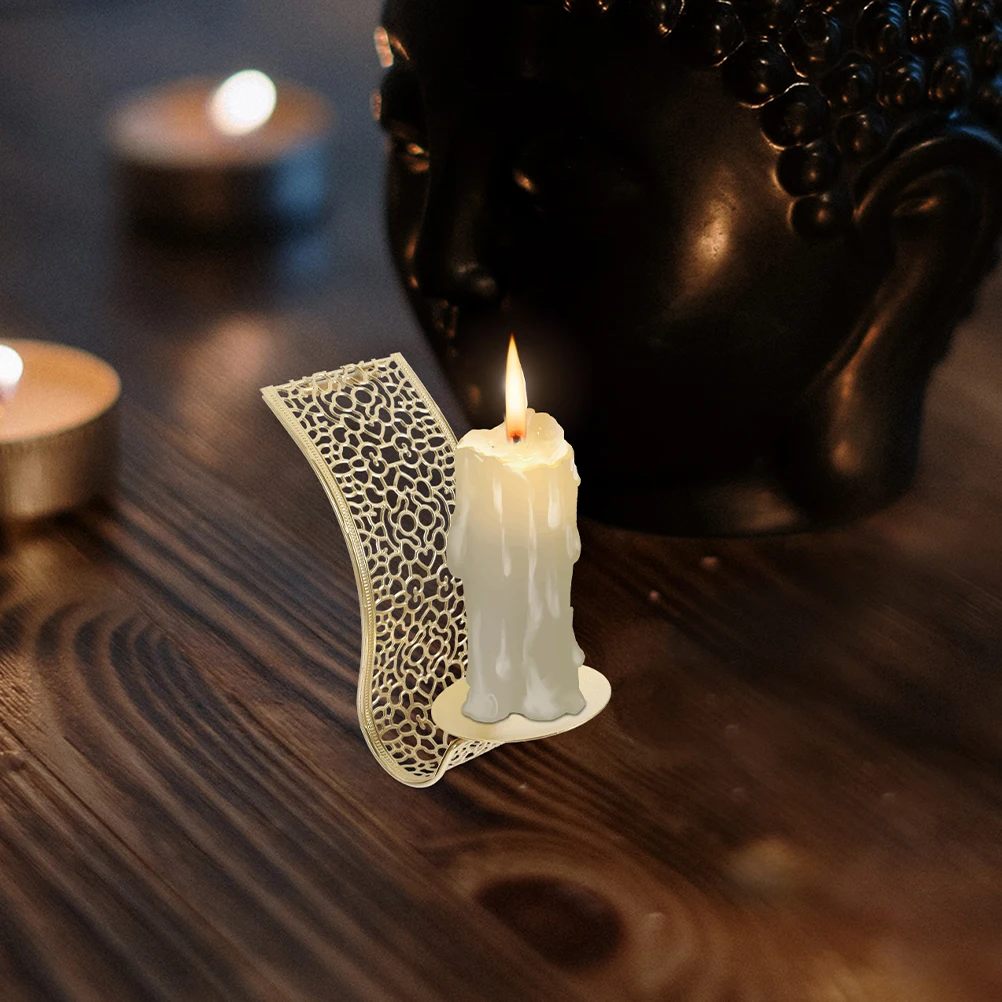 

4pcs Mounted Metal Holder Hollow Out Decorative Sconce Stand For Home Living Room Party Iron Wall Candlestick