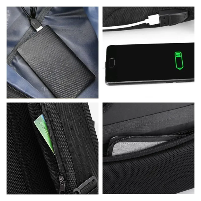 Homens 15.6 Polegada Expansível Laptop Mochila USB Carregamento Impermeável Notebook Mochila Viagem Mochila Escola Laptop Bag Para O Sexo Masculino