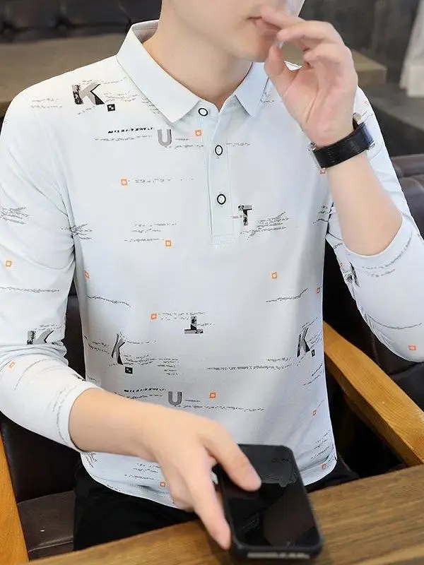 

Летняя мужская футболка с длинным рукавом, с буквенным принтом, приталенная, модная, тонкая, повседневная, из полиэфирного волокна