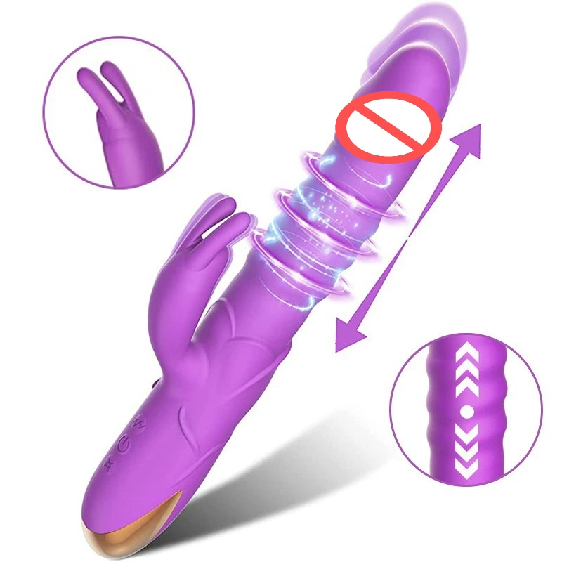Stoßender rotierender Kaninchenvibrator für weibliche Teleskop-G-Punkte, Stimulation der Klitoris, Vaginalmassage, Sexspielzeug für Erwachsene