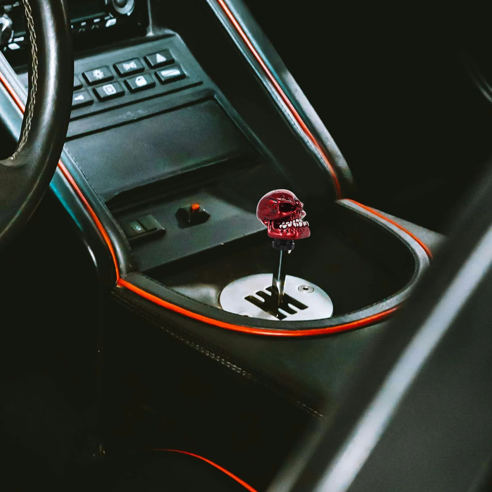 الجمجمة والعتاد التحول المقبض الراتنج دليل سيارة شيفتر مقبض العالمي صالح دائم عصا التحول ملحق لنقل السيارات #5