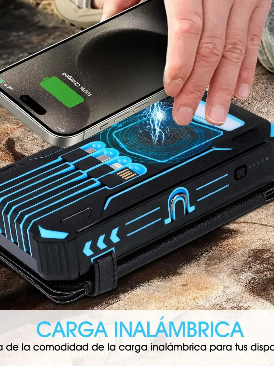 Powerbank solarny Fast 36800mAh Bezprzewodowa ładowarka Powerbank do iPhone 17 Samsung S24 Huawei Xiaomi PD 18W Powerbank z szybkim ładowaniem — 2