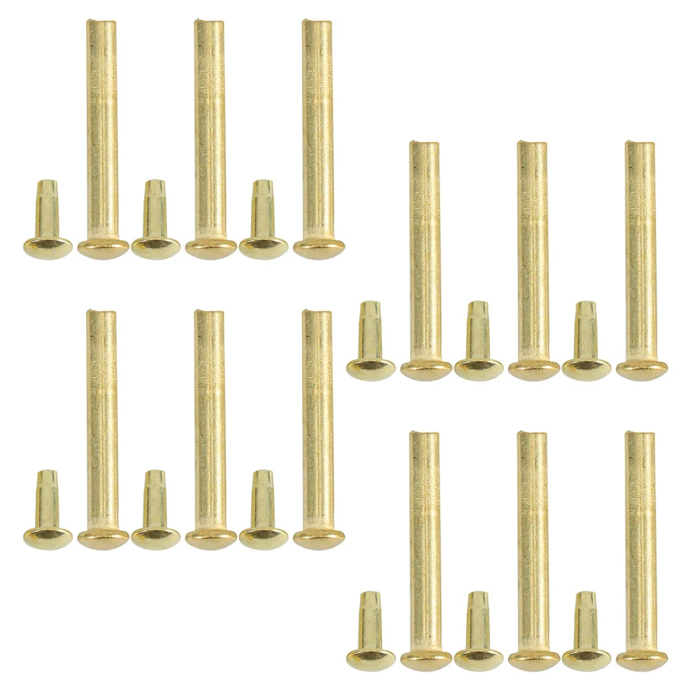 12 Sets Nails DIY Handmade Handheld Rivet Nut Metal Shaft Zinc Alloy