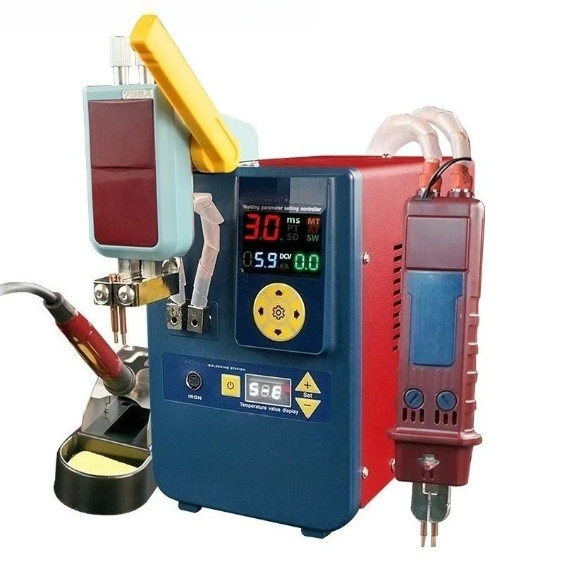 2-in-1 Spot Welding Machine with Soldering Iron for 18650 Battery Pack Assembly