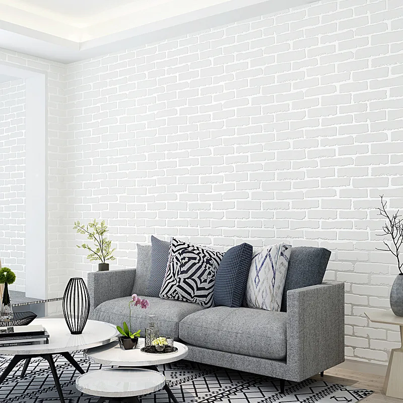 

3D White Brick Pattern Self Adhesive Wallpaper with Glue for Clothing Stores Dorm Rooms Peel and Stick Brick Wall Wallpaper