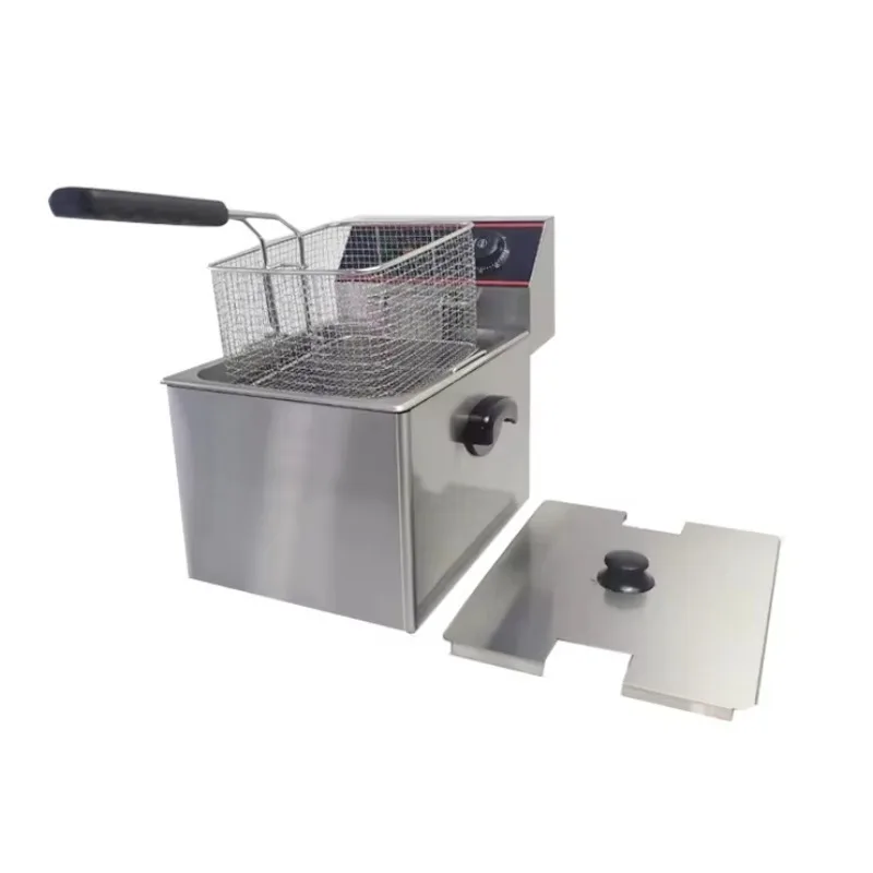 8L *2 Double Cylinder Double Sieve Stainless Steel Countertop Electric Deep Fryer  Kitchen Equipment for Restaurant and Hotels