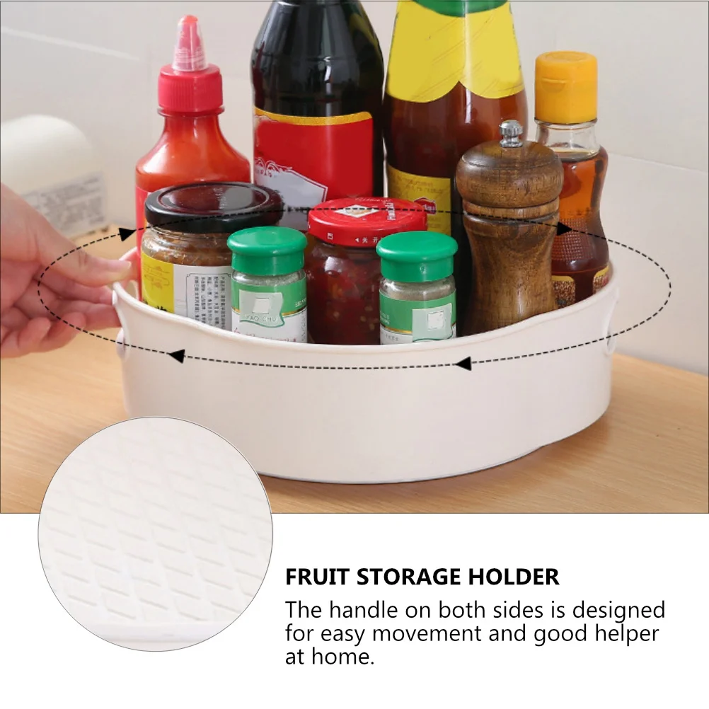 

1Pcs Non-Slip Rotary Kitchen Storage Shelf Multi-Function Seasoning Box Table Cosmetics Bathroom Organizer Fruit Holder