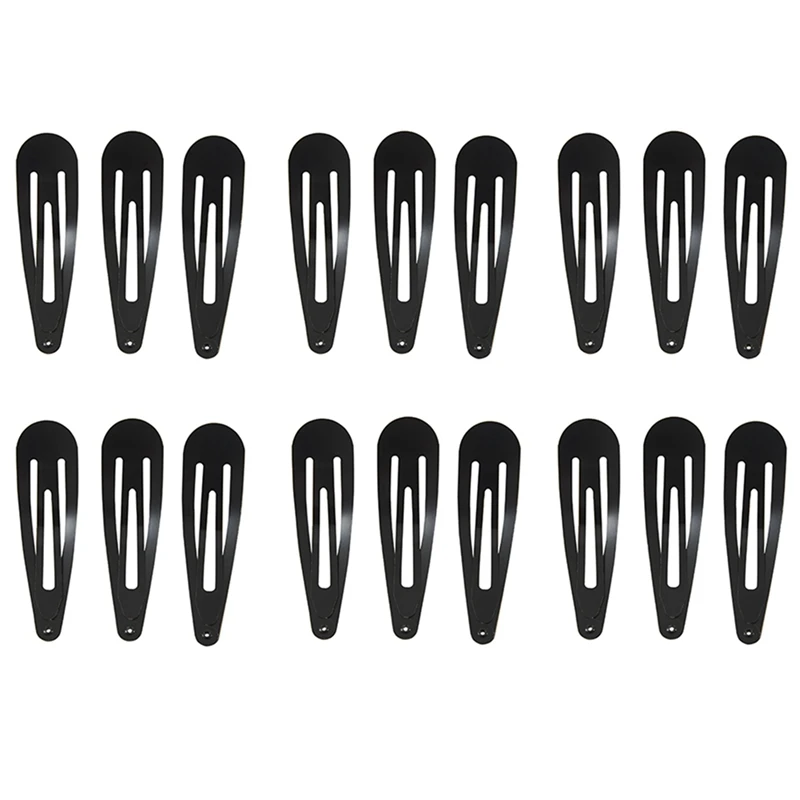 

60 Pcs DIY Hairdressing Black Metal Hair Clips Hairclip 67Mm X 19Mm