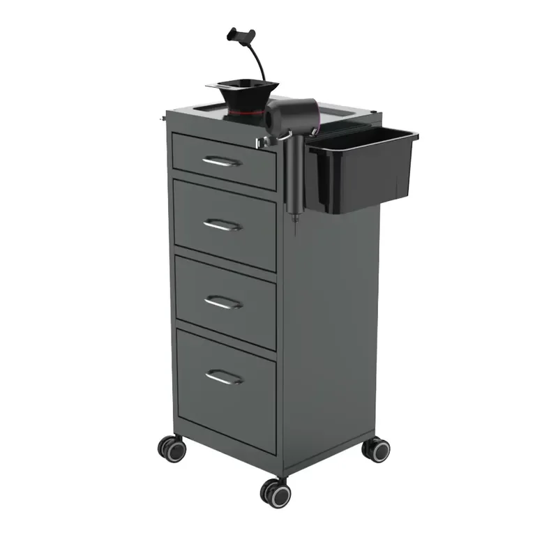 Multifunctional Metal Hairdressing Cabinet Modern Salon Trolley Special Floor Type Storage Rack for Hair Cutting Dyeing Tools