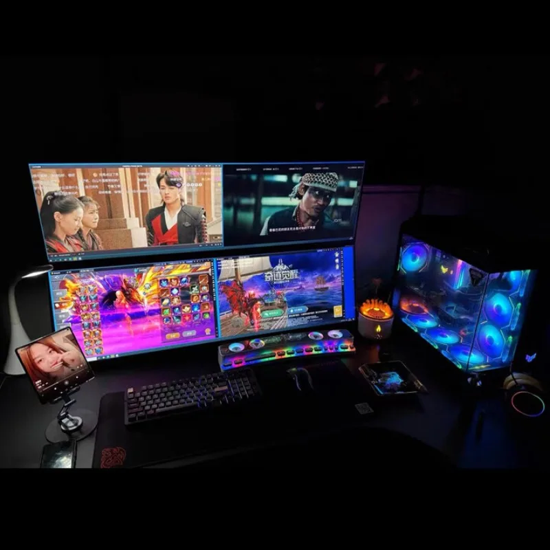 43.8-inch computer monitor, hairtail screen, dual-screen set, stock trading and editing split-screen.