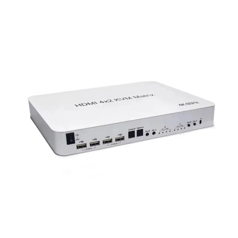 4K60HZ HD Matrix 4-in-2-out Video Splitters & Converters With KVM And HD USB 4x2