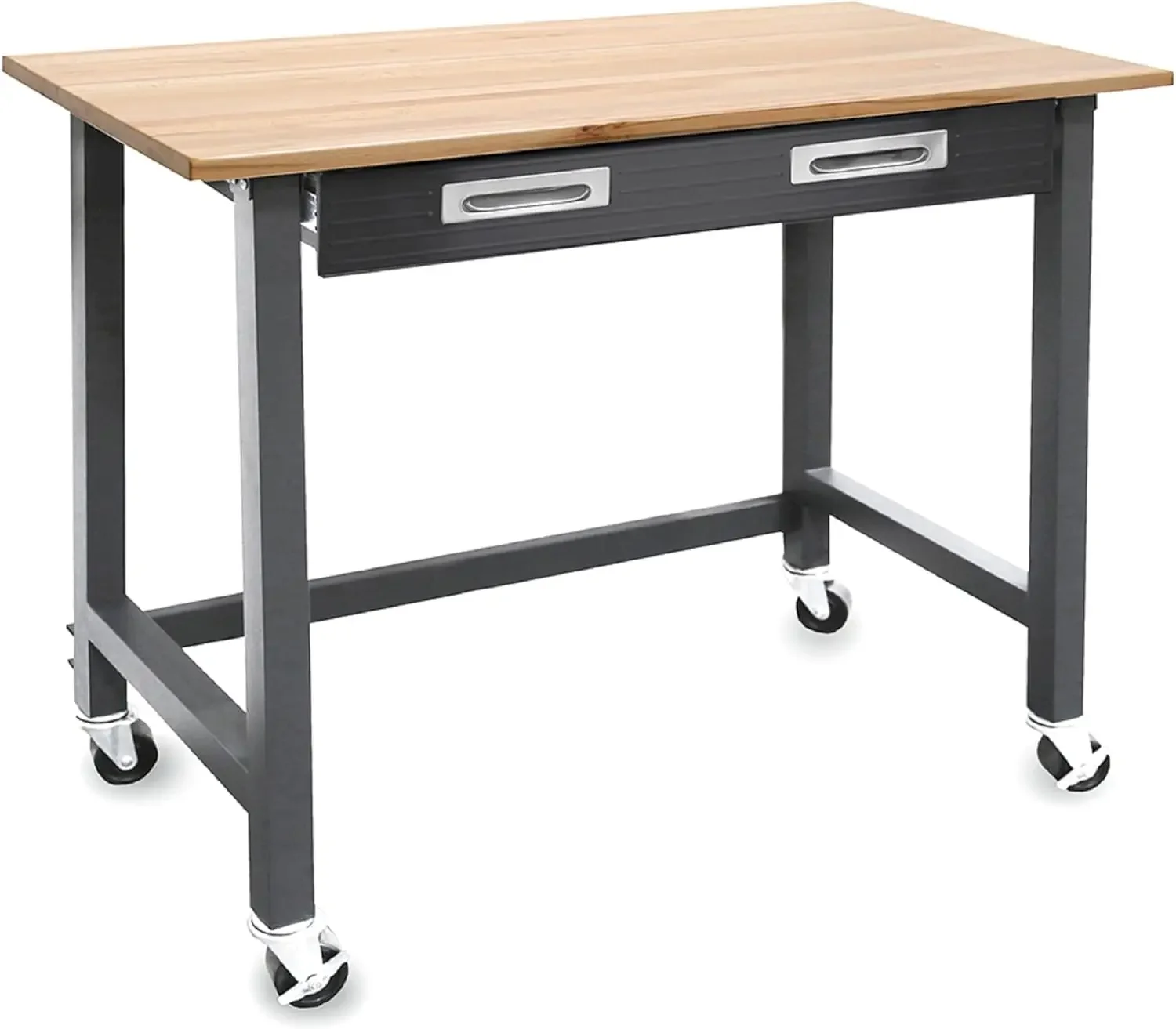 UltraGraphite Wood Top Workbench on Wheels with Sliding Organizer Drawer Table, 48