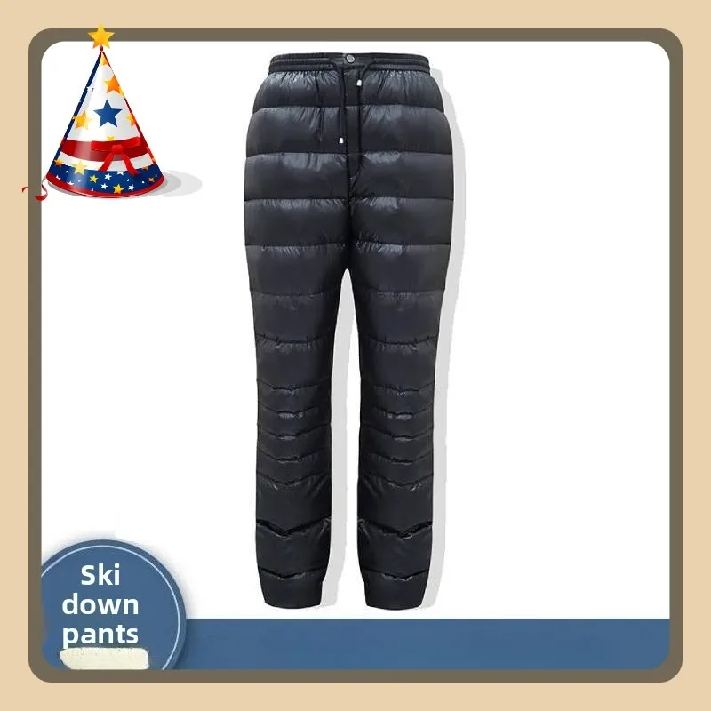 

Down Pants Ultralight Warm Down Trousers 800FP Winter Snow Pants Windproof Waterproof Ski Pants Camping Hiking Trousers