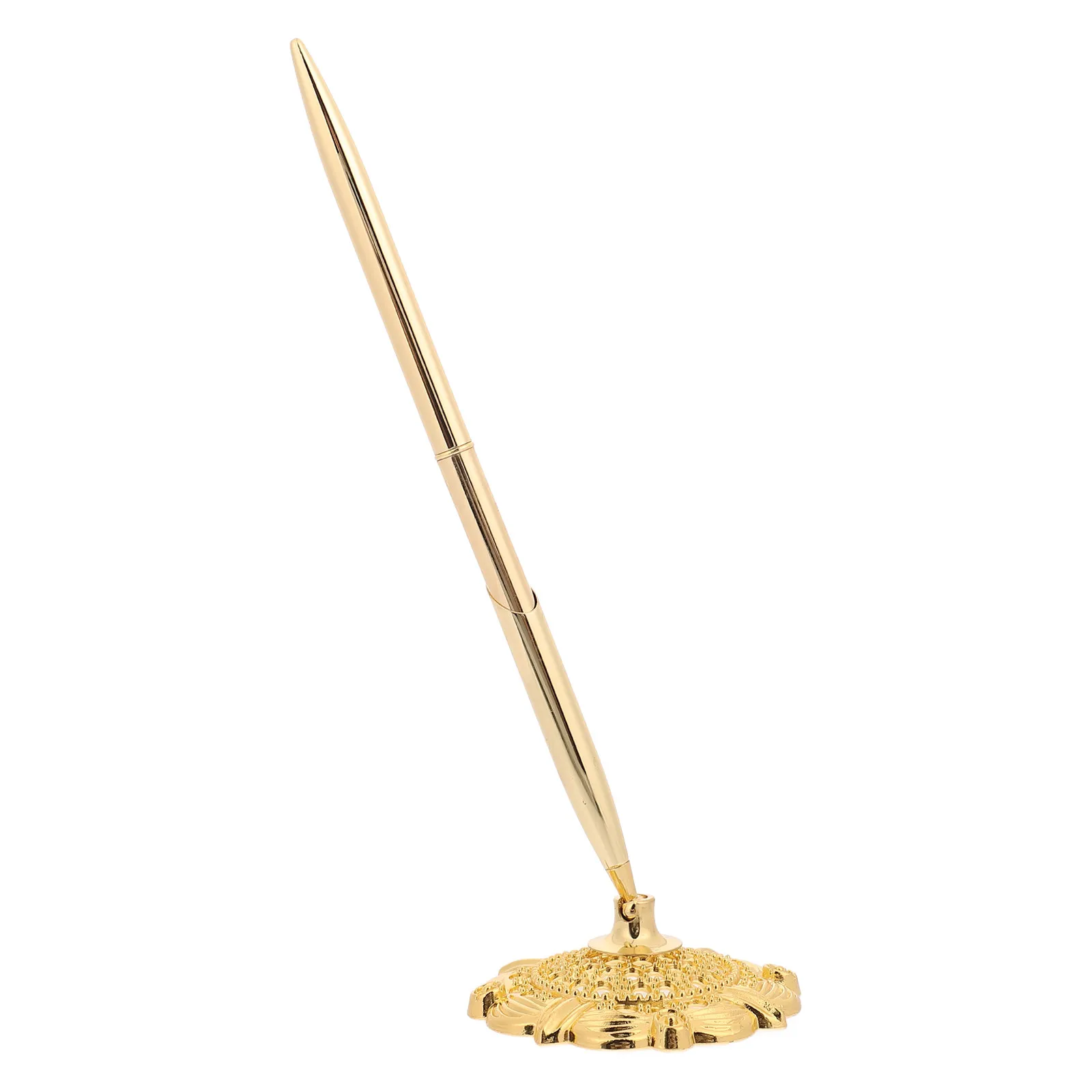 

Стильная металлическая шариковая ручка для деловых подписей, настольная ручка с держателем, идеально подходит для банков, отелей, офисов, гостевых книг, для подписания документов.