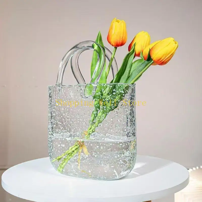 KX4B Grand Gluging clair dans des vases fleurs en verre foncé pour les mariages Centres Decors