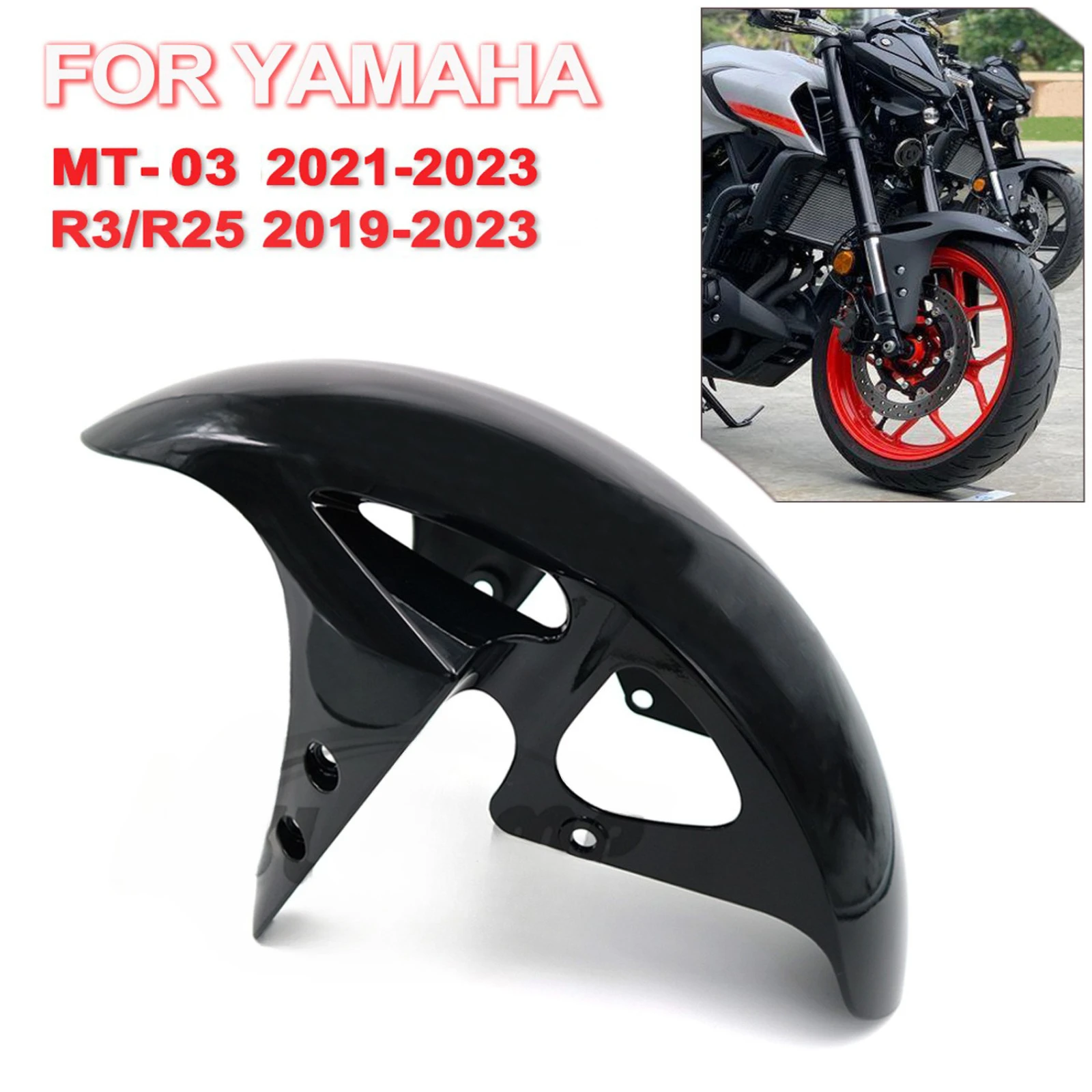 

For MT-03 2021-23 yamaha yzf R3/R25 2019 Motorcycle Splash Guard Front Wheel Hugger Fender Mudguard Mud Splash Mud Guard Cover