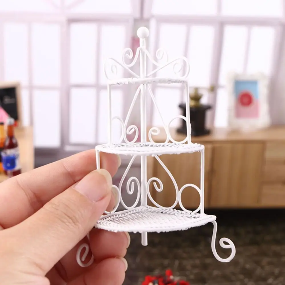 Tripod Model Dollhouse Iron Rack Flower Stand Ornament Miniature Storage Rack Metal 1:12 Simulation Wrought Iron