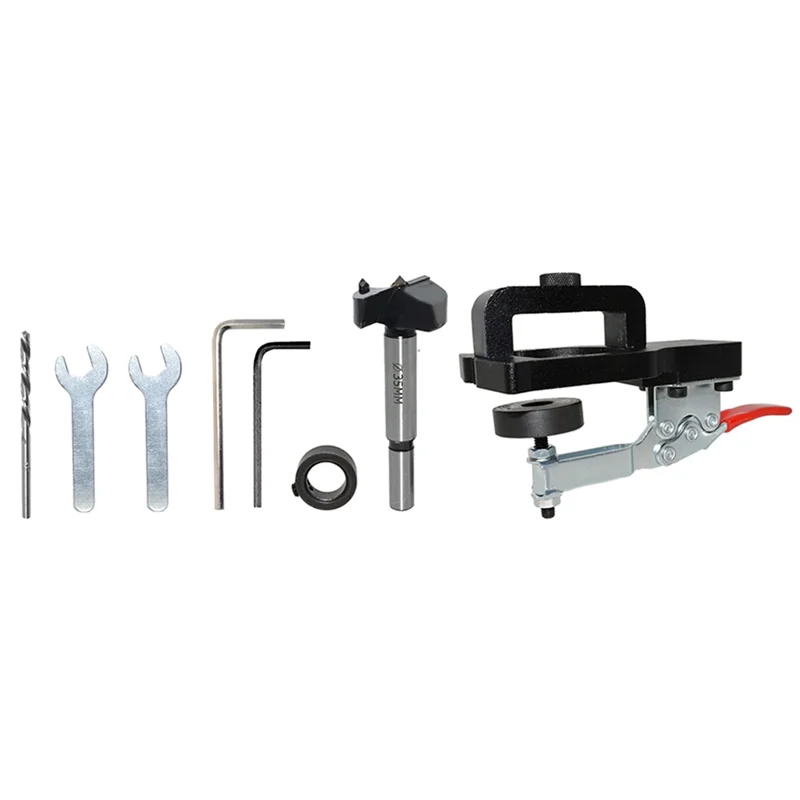 

ABLJ Cabinet Hinge Drilling Hole Puncher 35Mm Drill Guide Locator Dowel Jig For Door Concealed Installation Household Tools