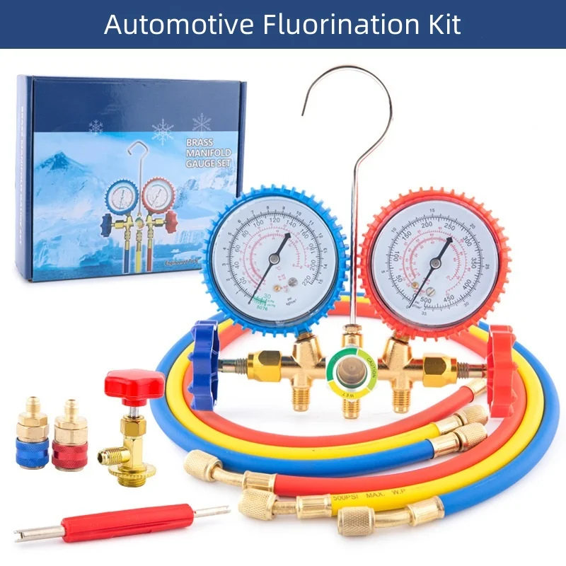 

3 Way Automotive Fluorination Kit Manifold Gauge Set for Freon Charging Fits R12 R22 R134a R502 Refrigeration Manifold Gauge