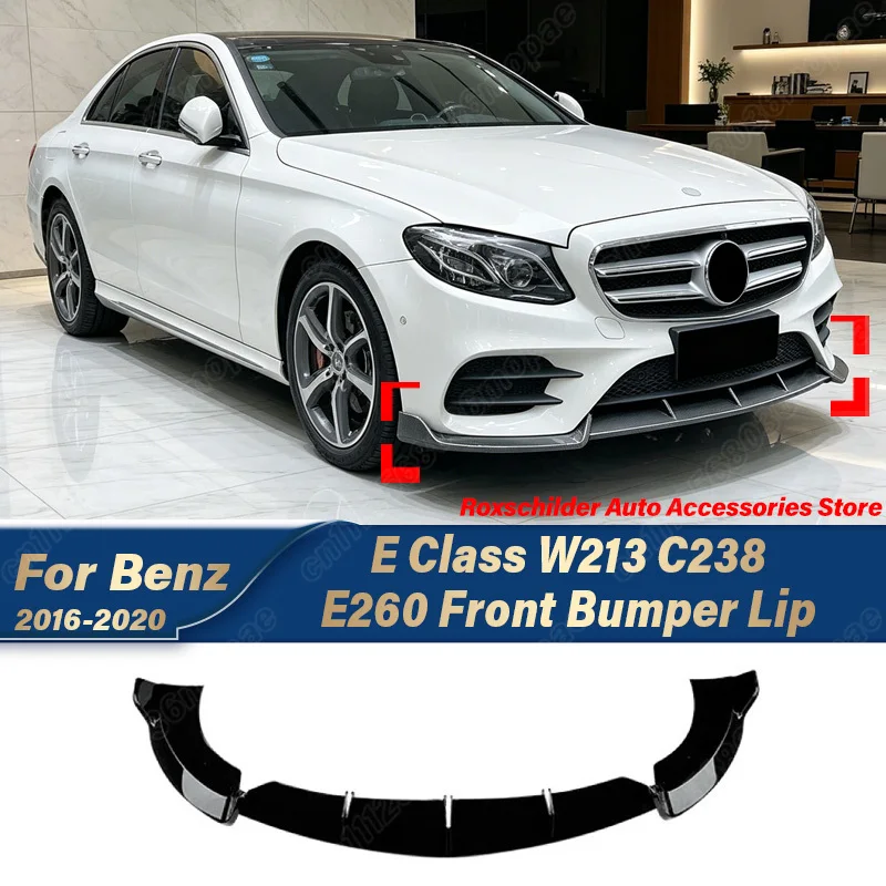 

For Mercedes Benz E Class W213 C238 E260 E300 E43 AMG 2016 2017 2018 2019 2020 Automobile Front Bumper Lip Body Modification Kit
