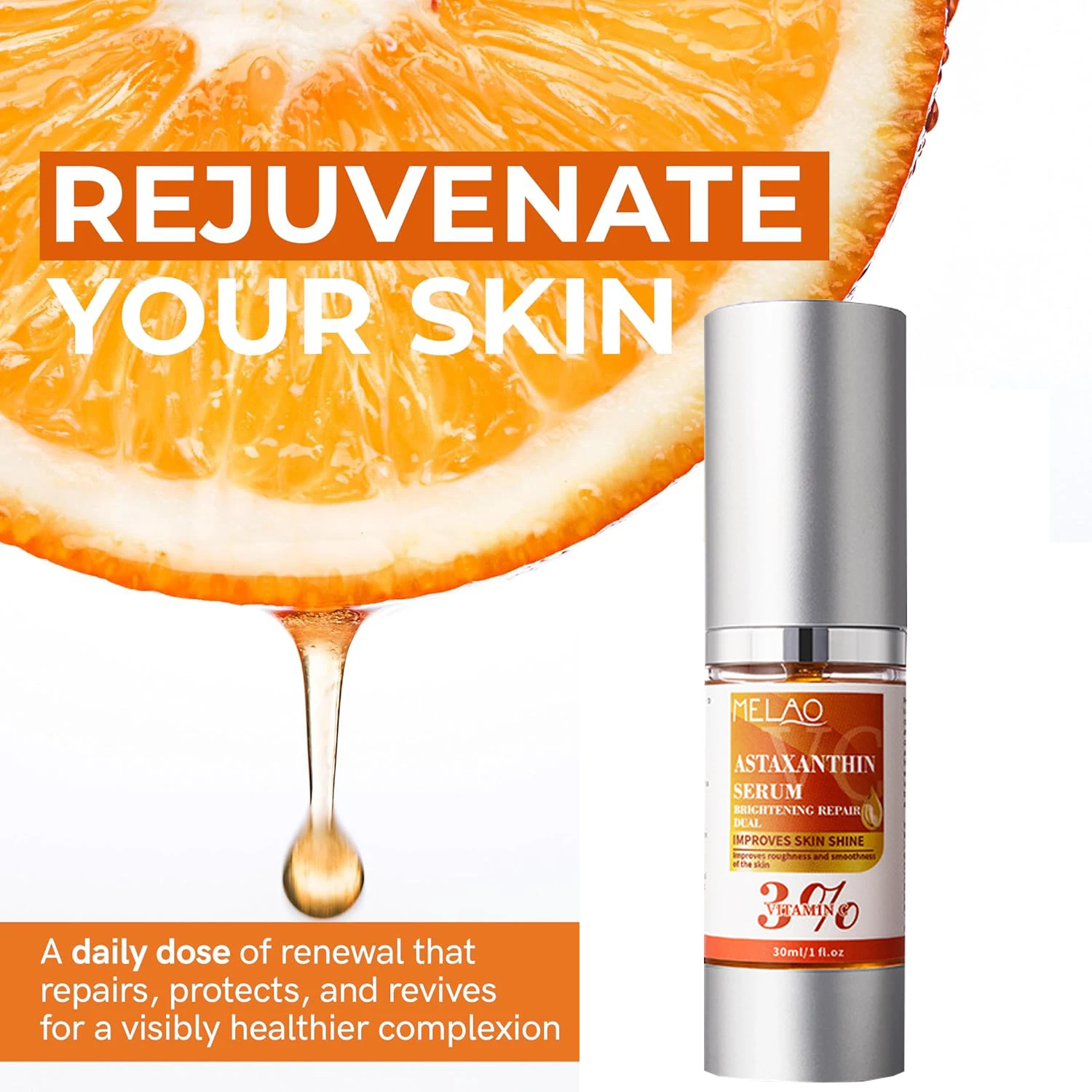VC Astaxanthin Whitening Serum Remove Dark Spots Freckles Fade Melanin Anti-Wrinkle Brightening Nourishing Face Skin Care