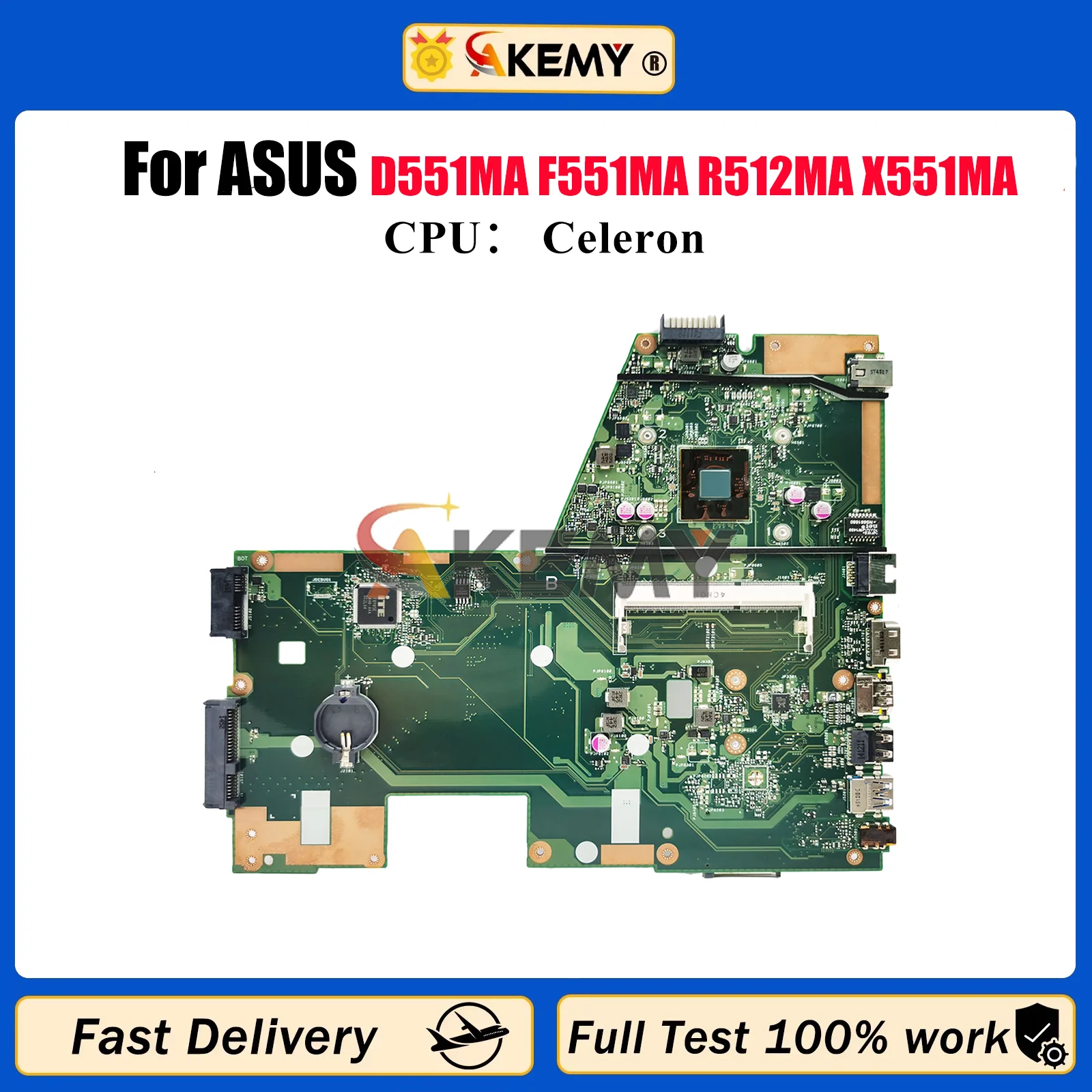 

X551MA Laptop Motherboard For ASUS VivoBook X551M D551MA F551MA R512MA X551MA Notebook Mainboard With Celeron CPU 100% tests OK