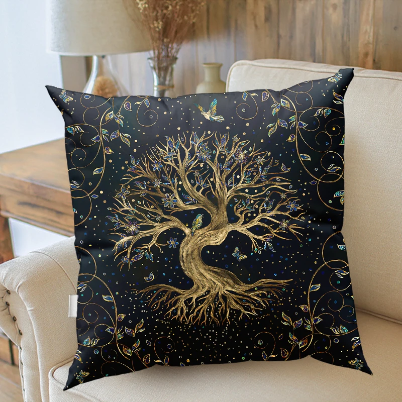 Tree of Life Cushion Cases Botanical Floral Throw Pillows sun moon Tree LifePatterns Pillows Case Modern Sofa Couch Decorative