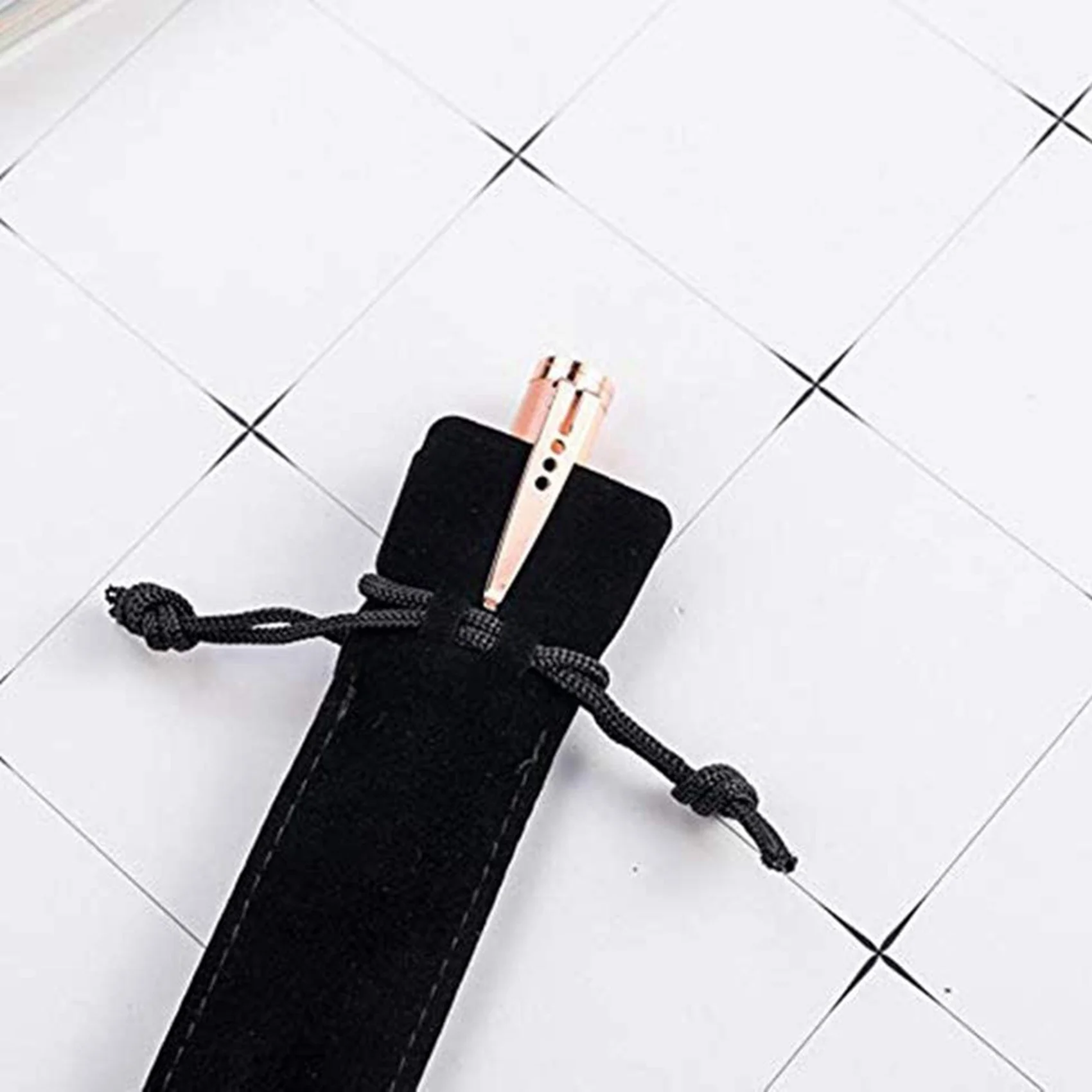 

400 Pcs Black Velvet Pen Pouch Sleeve Holder Single Pen Bag Case Pencil Bag