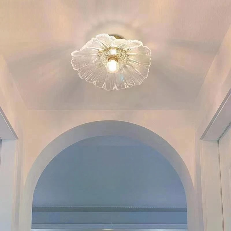 Nordic & Japanese Glass Ceiling Light, Simple Entryway Lamp for Corridor, Balcony, Cloakroom & Bedroom view 3