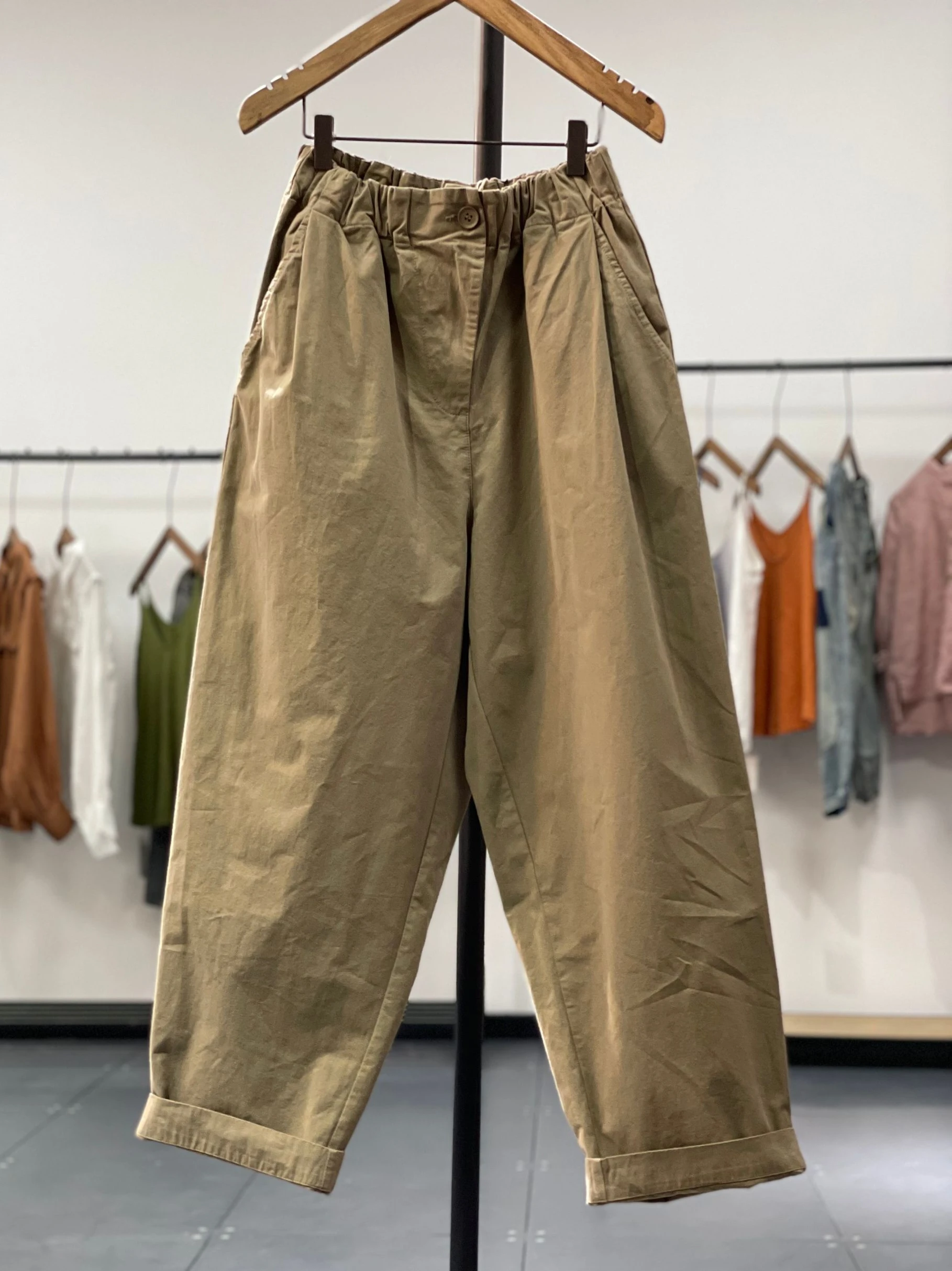 

Повседневная рабочая одежда, широкие брюки, женские брюки прямого кроя, универсальные хлопковые длинные брюки для поездок на работу, осенний сезон