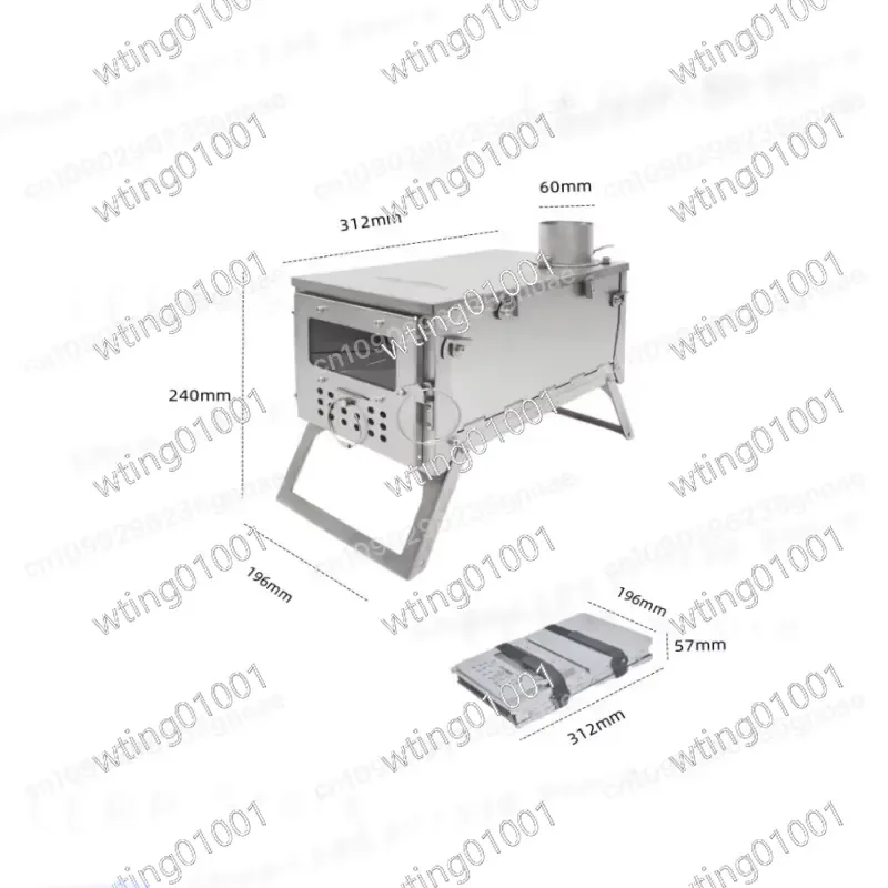 for Camping Tent Stove Collapsible Wood Burning Stove Stainless Steel Outdoor Hot Tent Heater Portable Firewood Stove