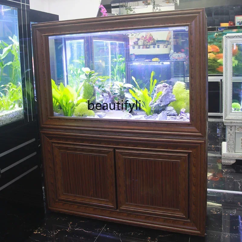 

LHY26 ss экологический китайский аквариум с нижним фильтром, аквариум в стиле ретро, домашнее стекло с большим экраном, ультра белый MuteSS 8617