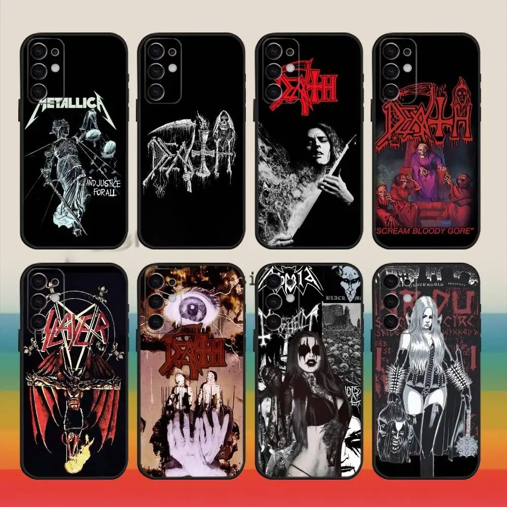 

Metal Band D-Death Phone Case For Samsung S25,S24,S23,S22,S21,S20,Ultra,Plus,FE,Soft Silicone Black Cover