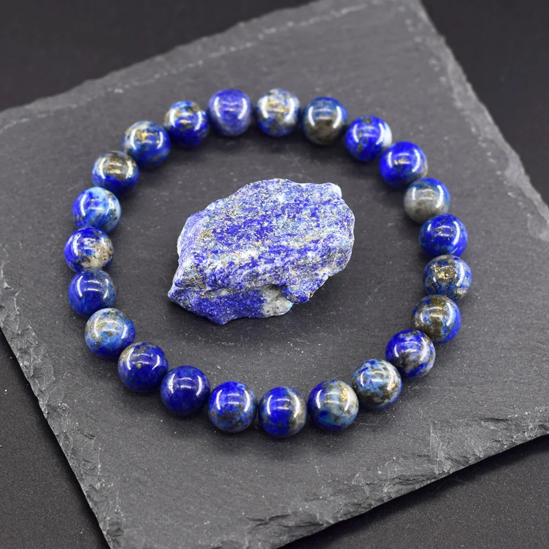 Real 5A Natural Lapis Lazuli Stone Beads Bracelet Homme Genuine Blue Lazurite Gem Original Natural Stone Bracelet for Women Gift