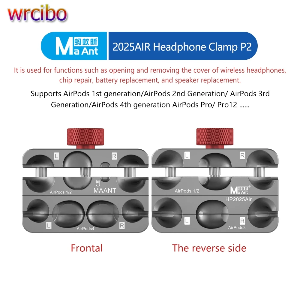 

MaAnt P2 2025Air зажимное приспособление для ремонта наушников для AirPods/AirPods Pro, держатель для обслуживания батареи и выравнивания
