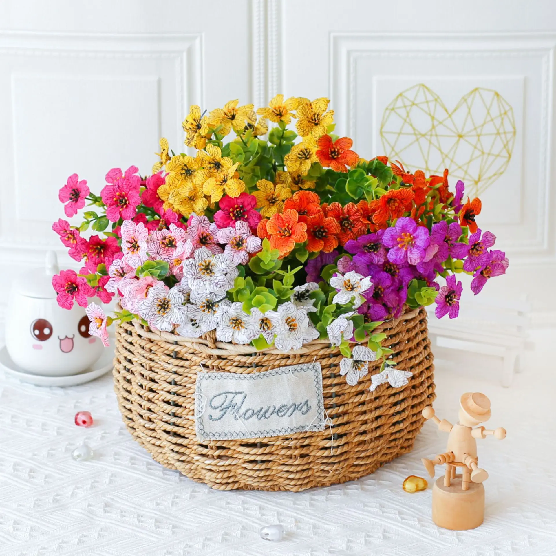 

7-fork Eucalyptus violet simulation plant artificial plastic flower home flower arrangement wedding garden office decoration