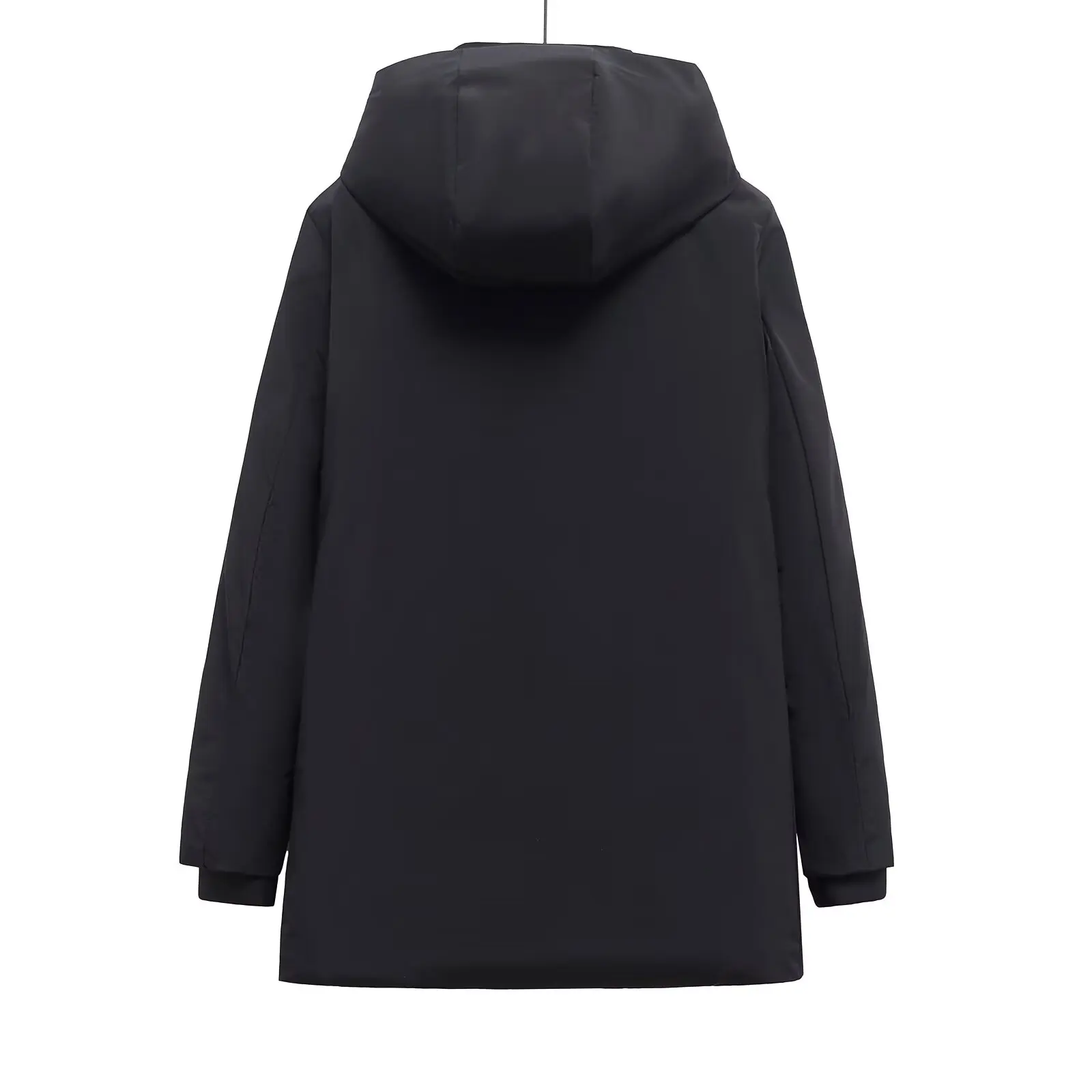 여성용 면 로브 지퍼 후드 솔리드 컬러 긴 소매 겨울 신상품 중간 길이 재킷 면 로브