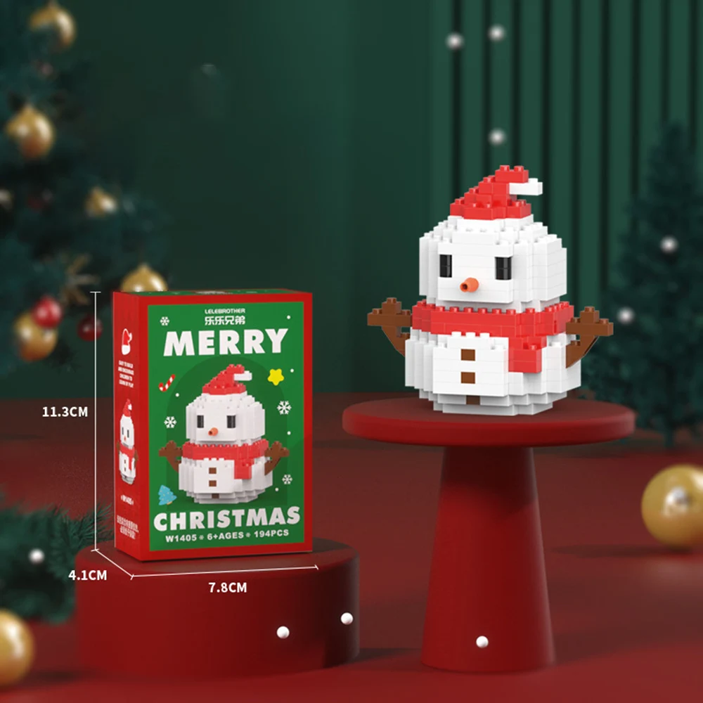 Micro blocchi di costruzione Puzzle di renne di Babbo Natale Assemblaggio di mattoni di Natale Giocattoli Serie regalo unica Decorazione della tavola