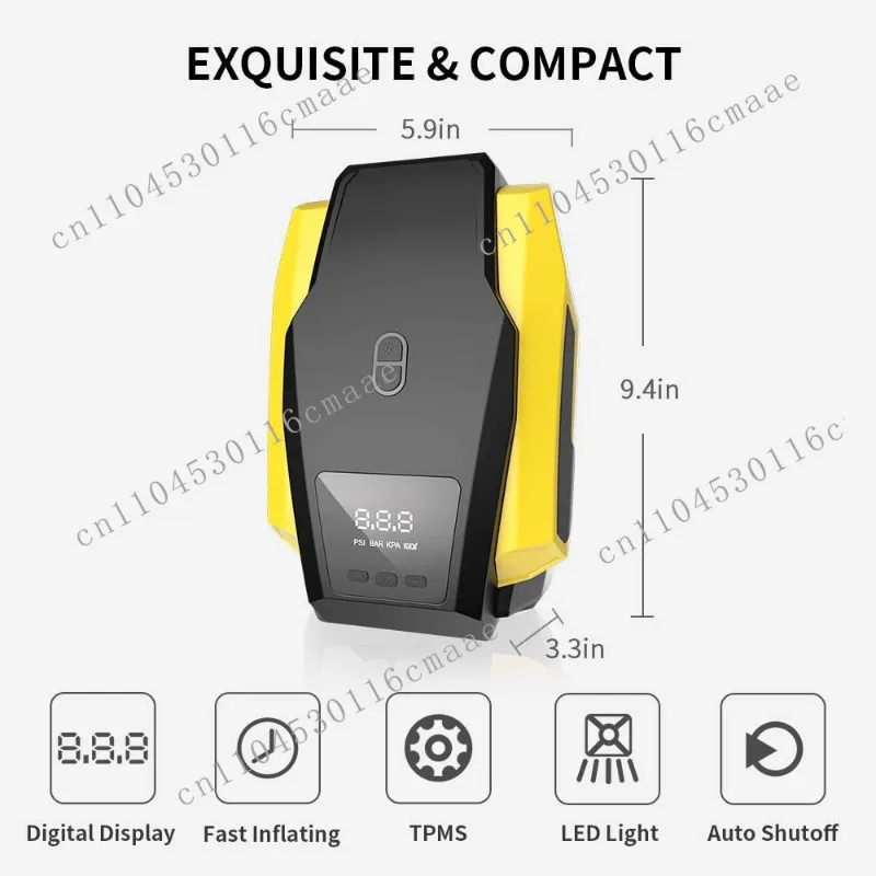 Hot Selling 12 Valve Air Pump Digital Screen Car Wheel Tire Inflator Non Self Test Tire Inflator Bicycle Cylinder