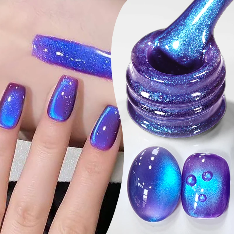 جل مغناطيسي BORN PRETTY HEMA TPO Free Blueberry Cat 10 مللي جل مغناطيسي شبه دائم يحتاج إلى علاج مصباح الأشعة فوق البنفسجية مع عصا مغناطيسية