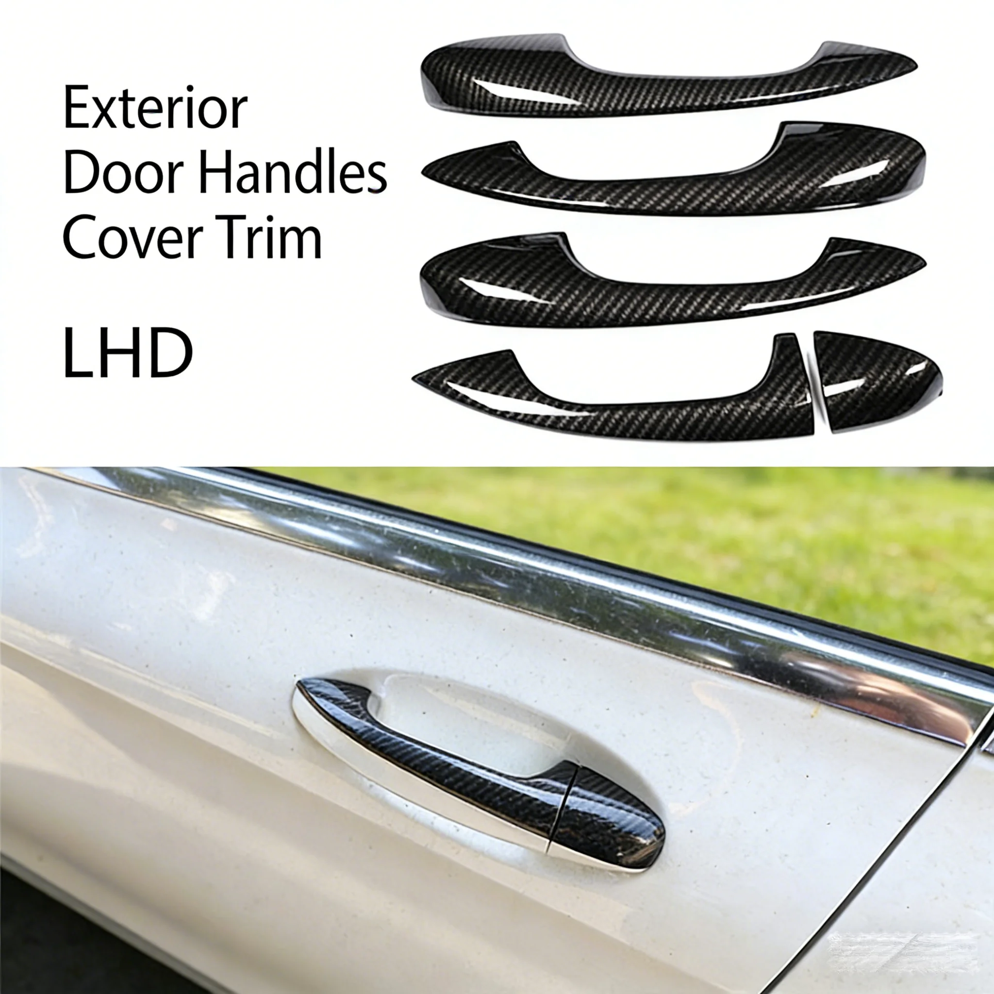 

НОВИНКА - Накладки на внешние дверные ручки из карбона для Mercedes-Benz E-класса W213, GLC X253, C-класса W205 (комплект)