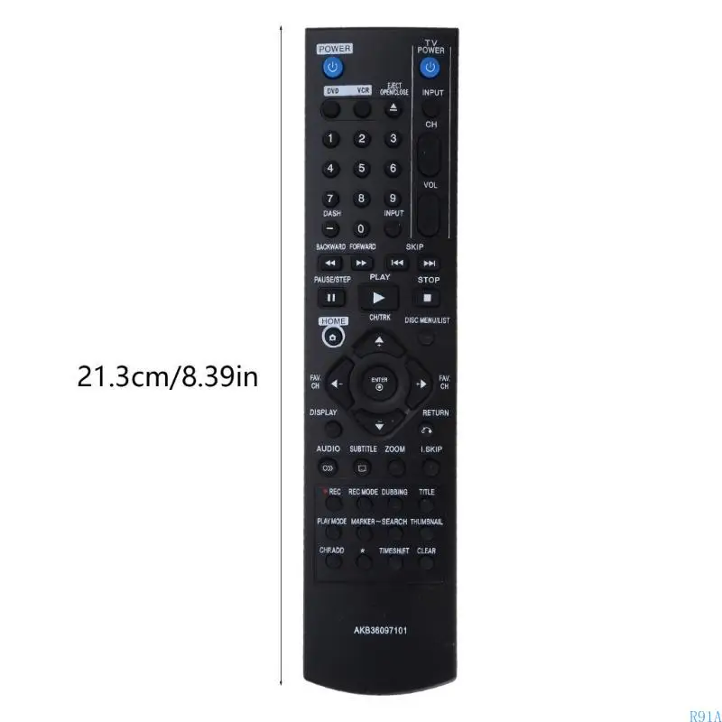 R91A controle remoto substituição AKB36097101 para gravador DVD/gravador cassete RC397H-M RC397H-M RC897T.BUSALLK