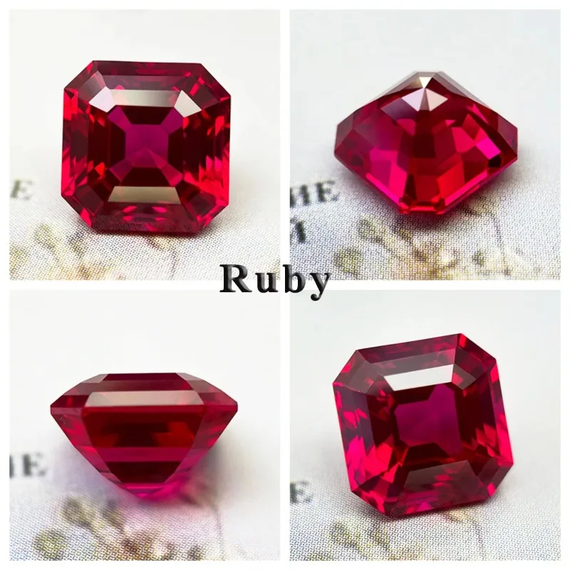 Laborgezüchteter Saphir in Feuerlotusfarbe, Asscher-Schliff, Edelstein für DIY-Ringe, Halsketten, Ohrringe, mit wählbarem Zertifikat – Detail 17