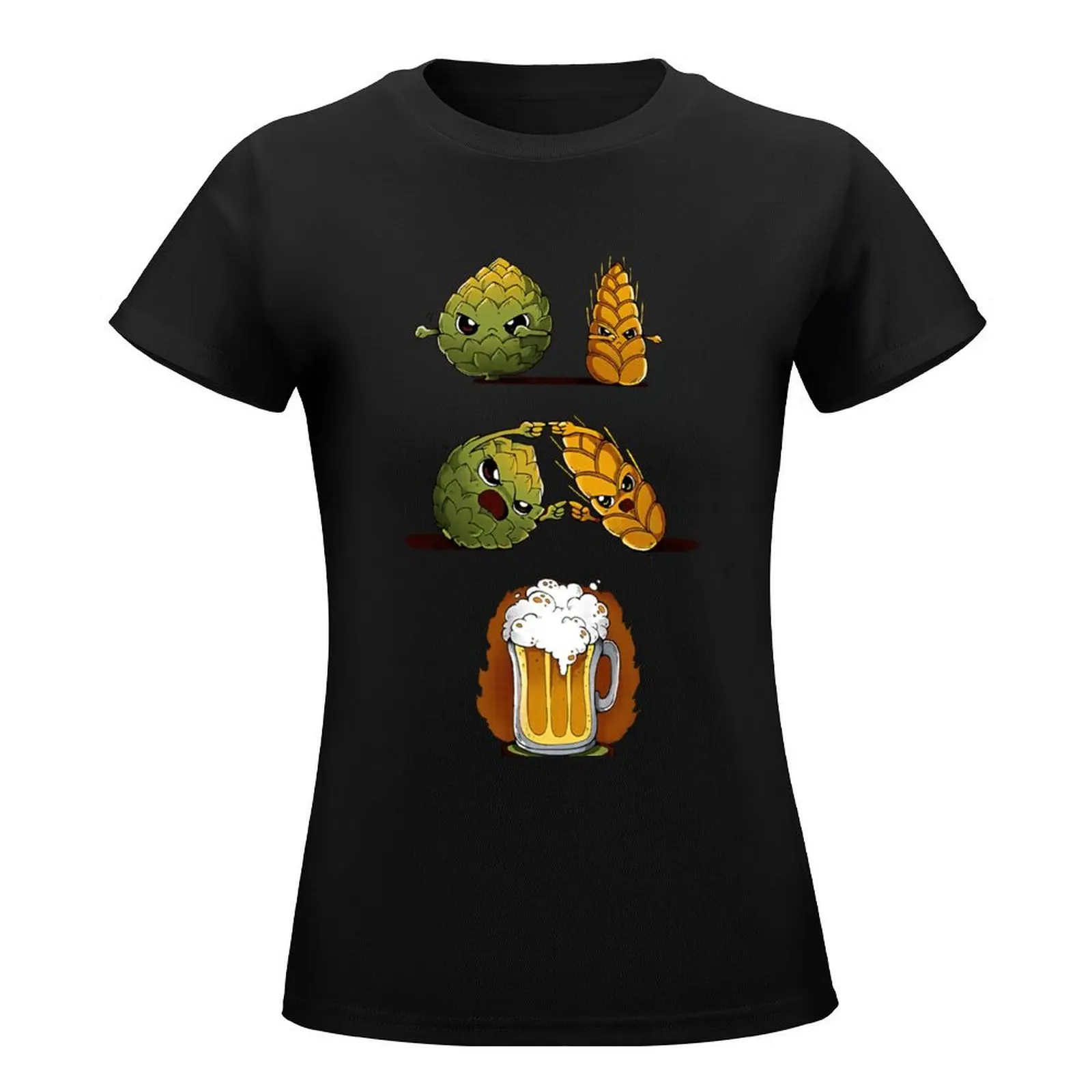 Hops Fusion Barley Beer Shirt T-Shirt oversized Blouse plus size tops aesthetic clothes cat shirts for Women