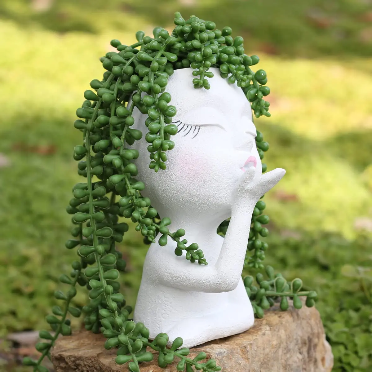 Kissing Girl Flowerpot Head Flower Pot Face Planters Pot Home Decoration Garden Flowerpot